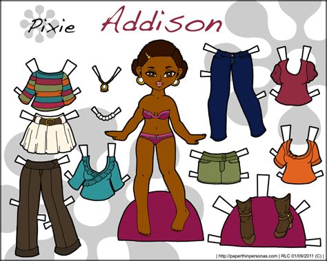 Cut out dolls black white. A Black Paper Doll Named Addison • Paper Thin Personas