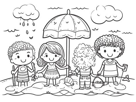 Happy Summer Coloring Time Coloring Page