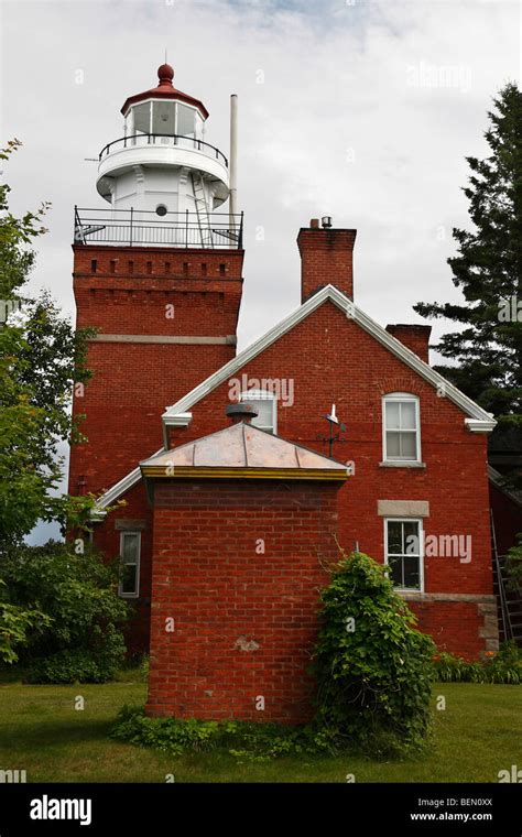 Big Bay Point Lighthouse In Michigan Upper Peninsula Usa Stock Photo