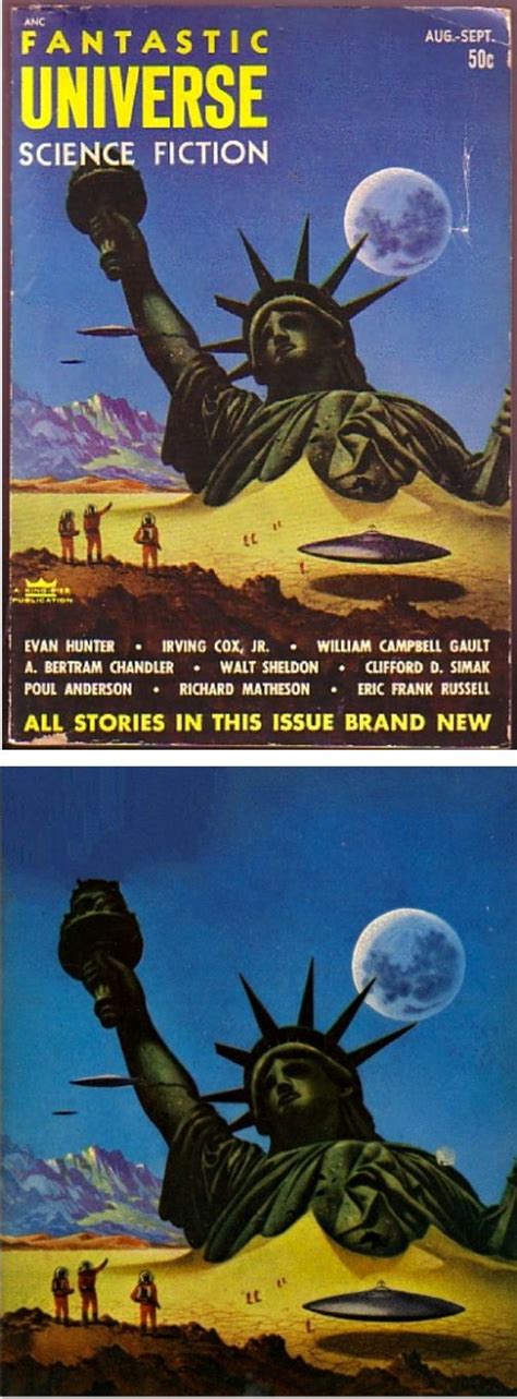 Alex Scmomburg Augsept 1953 Fantastic Universe Cover By Philsp