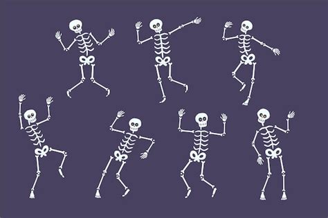 Premium Vector Happy Dancing Skeleton Vector Set