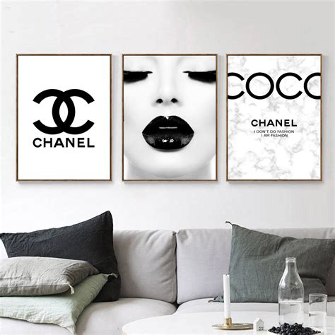 Fashion Set Of 3 Black And White Inspired By Coco Chanel Quote Fashion
