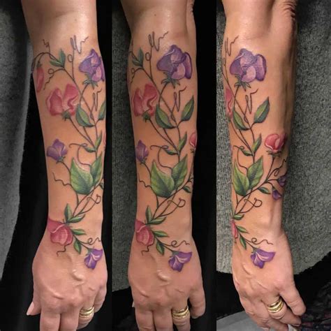 Top 57 Best Sweet Pea Flower Tattoo Ideas 2021 Inspiration Guide