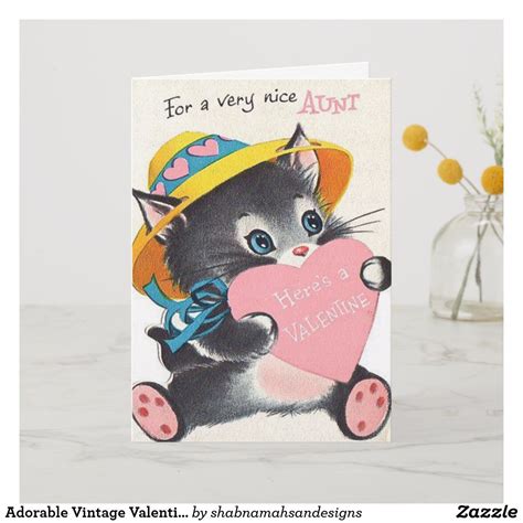 Adorable Vintage Valentines Day Card For Aunt In 2021