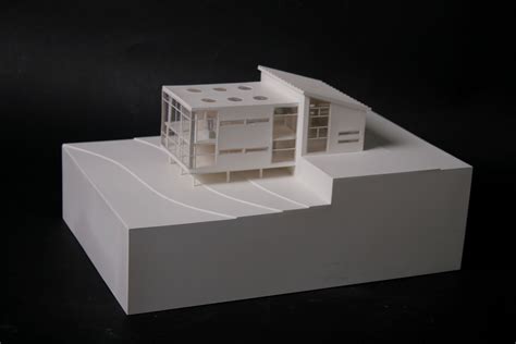 White Architecture Model Home On An Incline Mdf Styrene And Acrylic