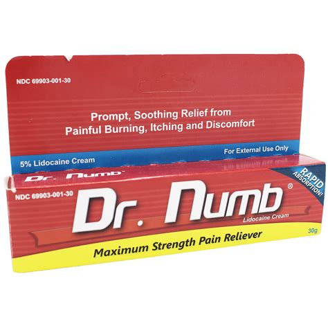 Buy Dr Numb 5 Lidocaine Topical Anesthetic Numbing Cream For Pain