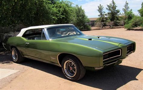 1968 Pontiac Gto Convertible Verdoro Green Ac Hideaways Phs For Sale
