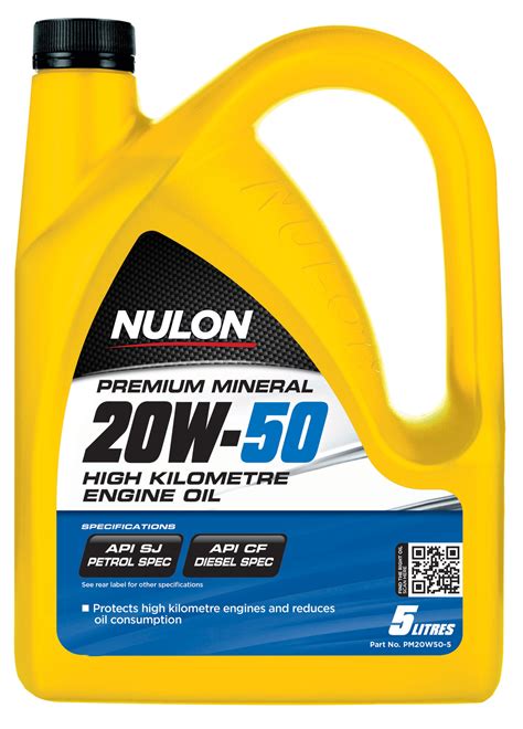 Nulon Premium Mineral 20w50 High Kilometre Engine Oil 5 Litre