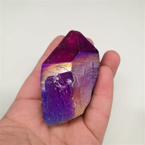 Beautiful Rainbow Aura Quartz Crystal Stone Rieki Healing In Stones