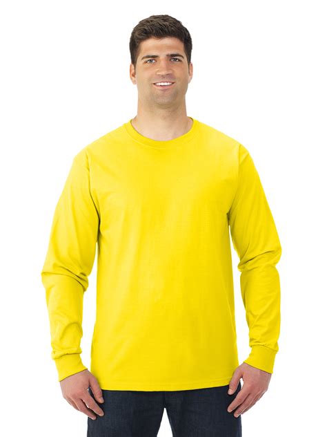 Fruit Of The Loom Mens Lofteez Hd Long Sleeve T Shirt M Yellow