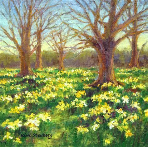Kim Stenbergs Painting Journal English Daffodil Fields Oil On