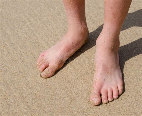 Boys Feet On Sand Stock Image Image Of Beautiful Heel 33394615