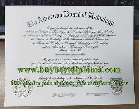 Make A Fake American Board Of Radiology Certificate In Easy Steps