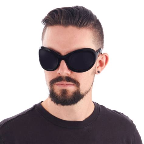 Big Gothic Goth Industrial Bugeye Bug Eye Bono Wrap Sunglasses Black For Sale Online Ebay