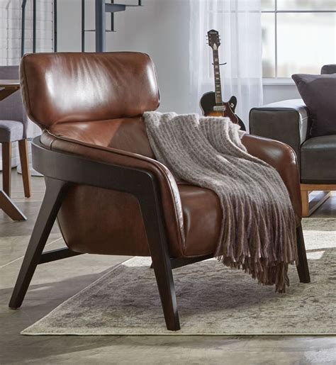 Venosa Leather Accent Chair Leather Chair Living Room Arm Chairs