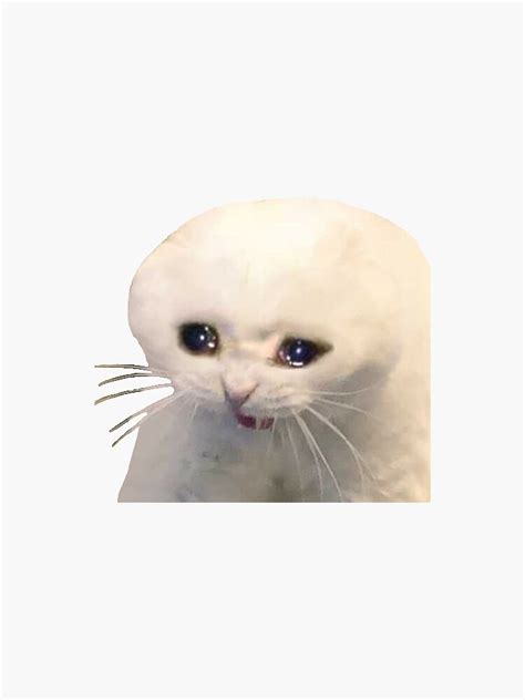 Crying Cat Meme Sticker Sticker By Kha02 Redbubble