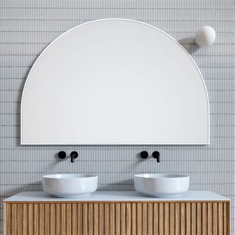 Arch Metal Framed Bathroom Mirror White Luxe Mirrors