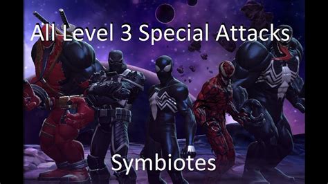 All Symbiote Level 3 Special Attacks Mcoc Youtube