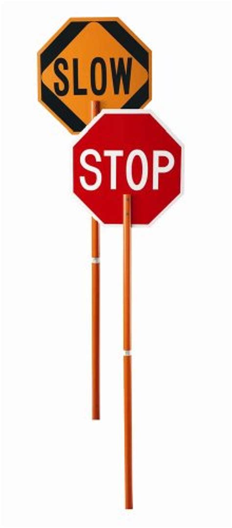 Cortina 03 822p Abs Plastic Pole Sign Stopslow 106 Height