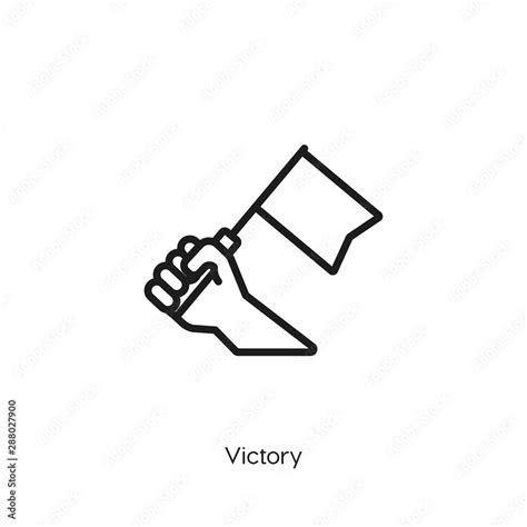 Victory Icon Victory Vector Symbol Linear Style Sign For Mobile