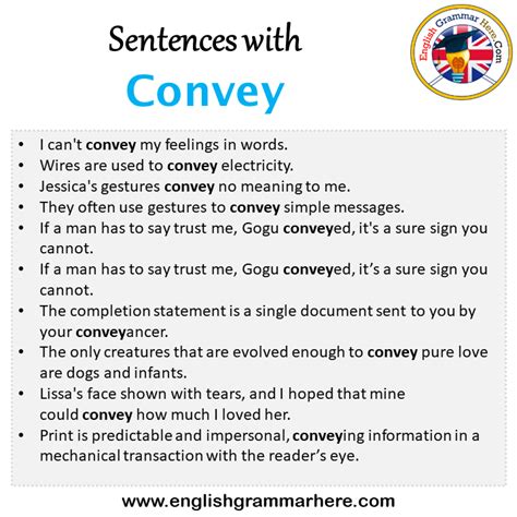Sentences With Convey Convey In A Sentence In English Sentences For Convey English Grammar Here