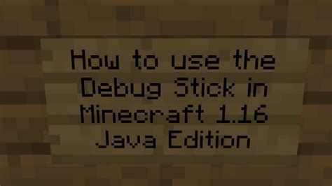 Hello, did you guys want a working debug stick in minecraft pe that actually works? How to use the Debug Stick in Minecraft 1.16 Java Edition ...
