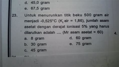 Contoh Soal Kimia Sifat Koligatif Larutan Penurunan Titik Beku YouTube