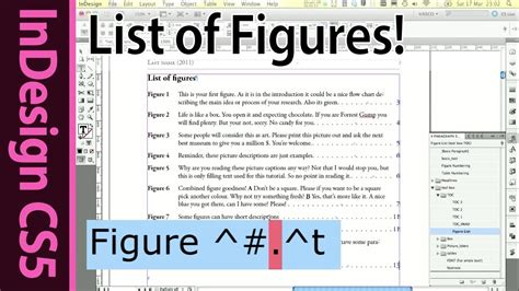 indesign list  figures  tables tutorial youtube