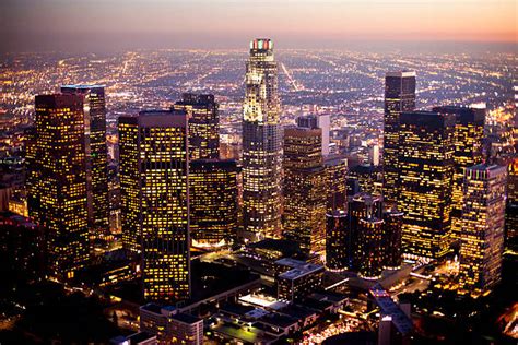 Best Los Angeles Skyline Night Stock Photos Pictures And Royalty Free