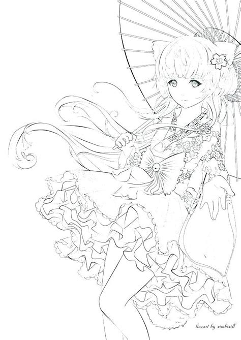 Anime Girl Neko Coloring Pages Best Coloring Pages