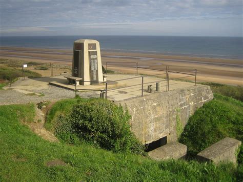 Omaha Beach Memorial On German Bunker Normandy France Places Around