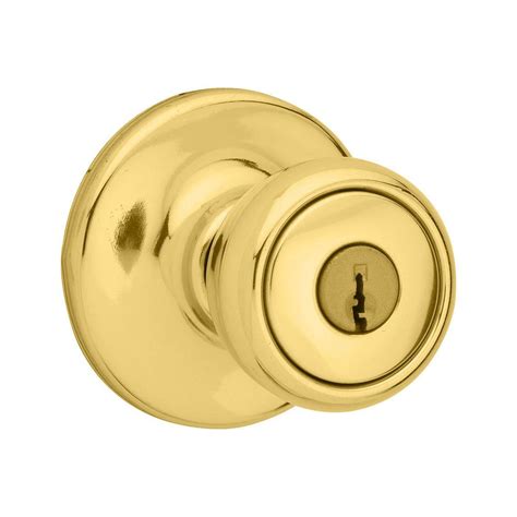 Kwikset Brass Polished Mobile Home Keyed Entry Door Knob 400m 3 Cp K6
