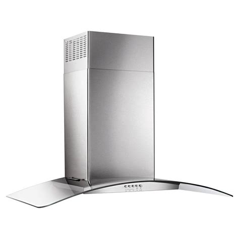 Whirlpool 36 In Concave Glass Wall Mount Range Hood In Stainless Steel