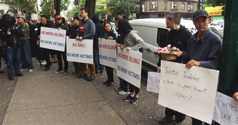 protests outside vancouver court ahead of marrisa shen murder suspect appearance bc