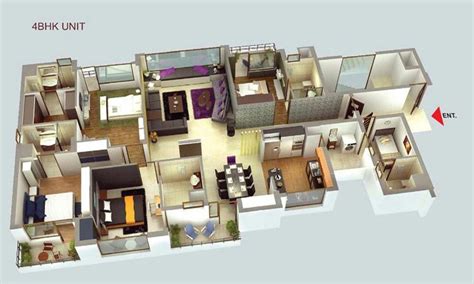 Furnished apartment 3d plan, furnished 3d plan, floor plan with furniture, completely furnished apartment 3d plan. luxury apartment floor plans 3d - Google Search | Denah ...