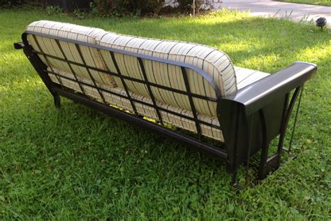 This Is How The Vintage Porch Glider Looked When We First Bought It