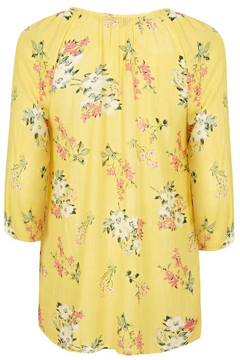 Plus Size Yellow Floral Gypsy Top Sizes 16 To 36 Yours