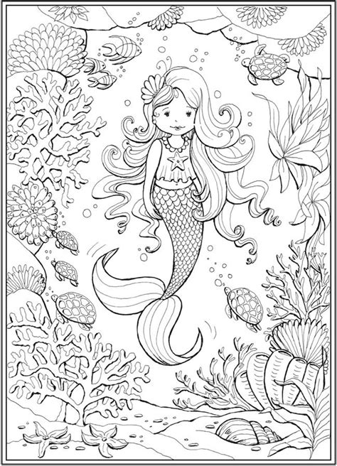 Welcome To Dover Publications Mermaid Coloring Pages Mermaid