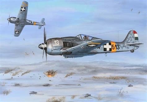 A Pair Of Hungarian Fw 190f 8 In Action At Lovasberényhungary On 22