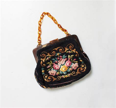 Free download, no login/sign up exclusive 40 categories. Vintage 1940s Needlepoint Purse Dark Floral Hand Bag ...