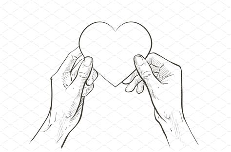 Two Hands Holding Heart Health Care Vector Graphics ~ Creative Market