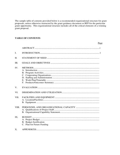 In printed table of contents, the page numbers will indicate where each part starts. Sample Table of Contents Free Download