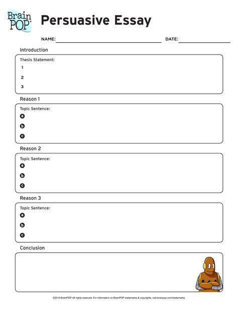 Persuasive Essay Template Pdf Graphic Organizers For Opinion Writing