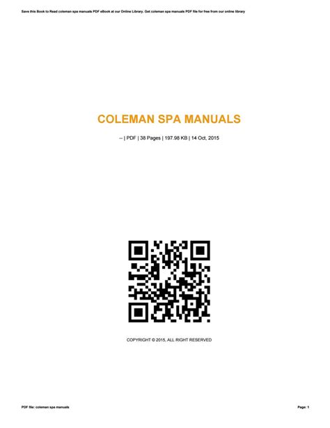 Coleman Spa Manuals By Sroff83 Issuu