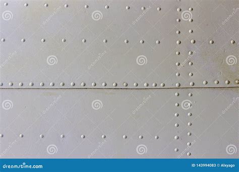 Gray Metal Wall Texture With Seams And Rivets Stock Image Image Of