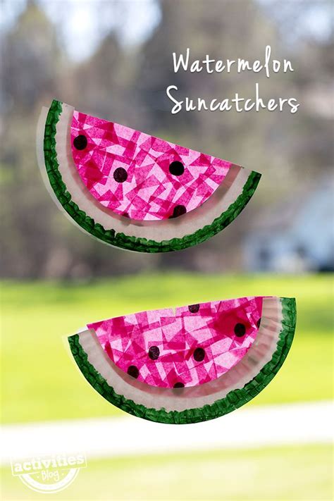 Make These Paper Plate Watermelon Suncatchers This Summer In 2021
