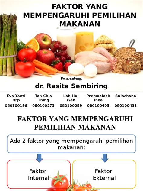 Dimana v adalah laju reaksi, k adalah konstanta laju reaksi dan ab adalah konsentrasi dari zat yang bereaksi.nilai pangkat menyatakan koefisien zat ataupun orde dari reaksi tersebut. Faktor Yang Mempengaruhi Pemilihan Makanan