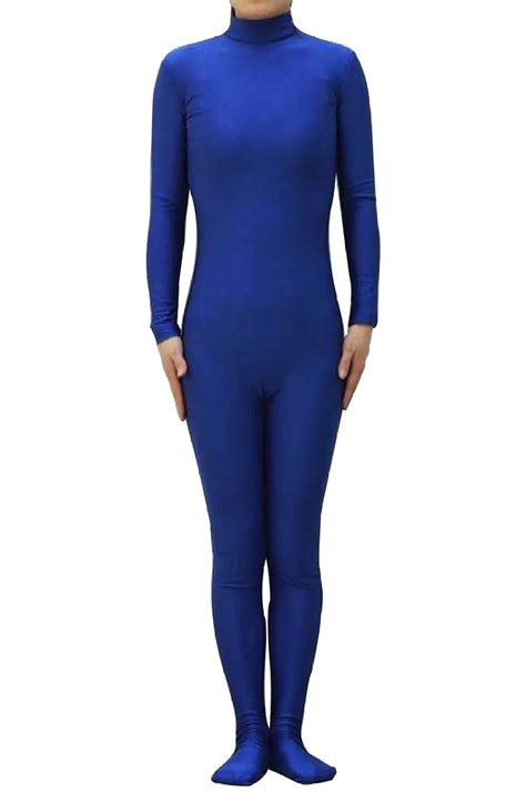 Blue Sexy Unisex Lycra Spandex Zentai Dancewear Catsuit Without Hood Halloween Party Cosplay