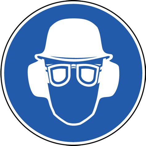Mandatory Head Ear And Eye Protection Label Iso Veteran Safety