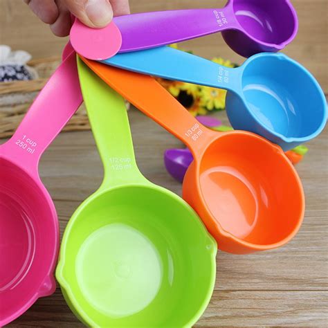 5pcs/set Measuring Spoons Colorful Size S/L Plastic Measure Spoon Set ...
